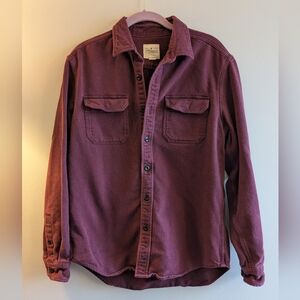 American Eagle Outfitters Maroon Casual Button-Down Shirt